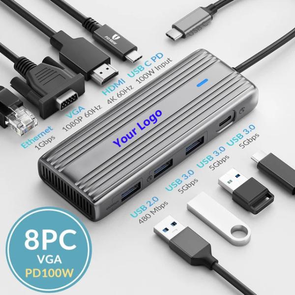 USB C Hub with 4K HDMI and High-Speed USB 3.0 Compatible for Windows Mac