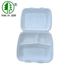 Buy cheap 200 Deg Biodegradable Bagasse Clamshell Box product