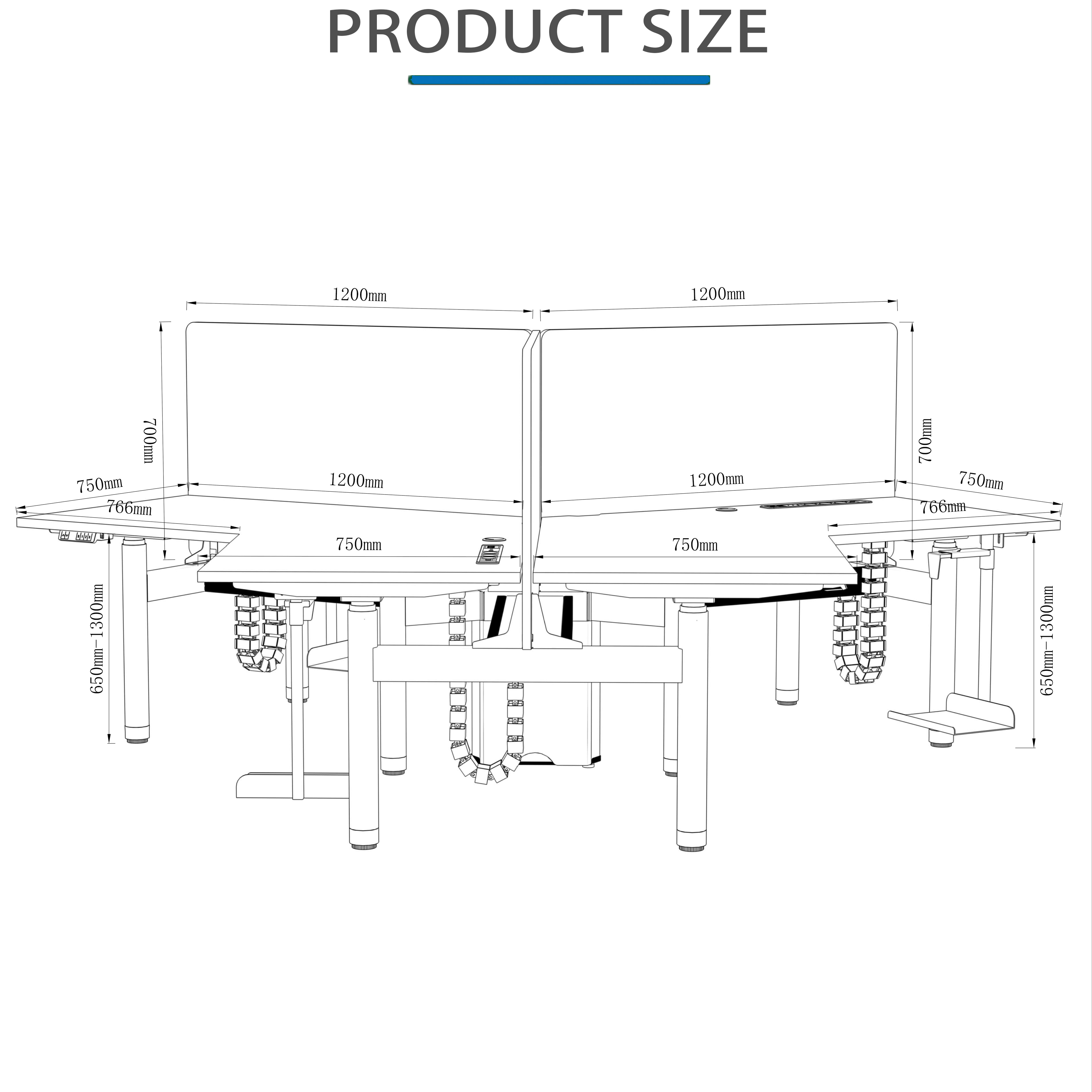 Customized Size Uplift Standing Desk Assembly Required 355 Lbs Weight Capacity Customizable
