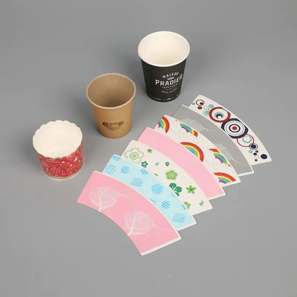 Ice Cream Coffee Cup Container Logo Custom PE PLA Materials for Making Rolled Paper Cups Fan