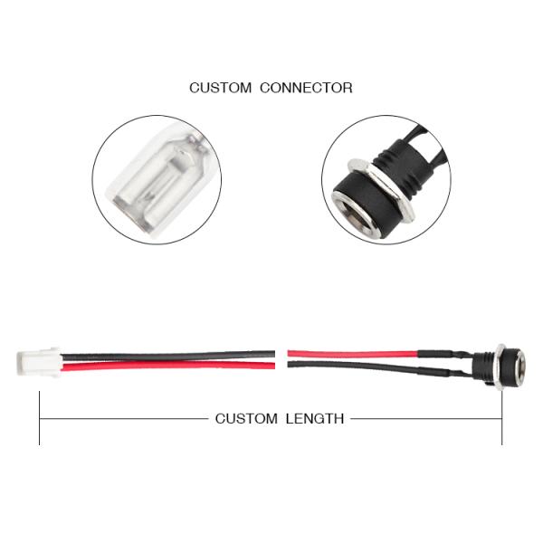 HSG XAP-02V-S Custom Wire Harness 2.5 PITCH To DC PLUG For Power DC 3.6 Round Cable
