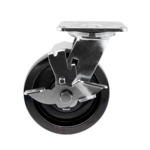 Buy cheap Swivel Plate Heavy Duty Casters Trolley Wheels With Side Lock 125x50mm Black Hard Glass Filled Nylon Wheel product
