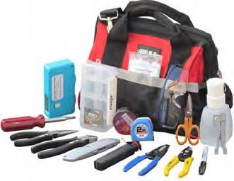Variety Convenient Black Fiber Optic Hand Tool Bags / Fiber Termination Kit With Zipper