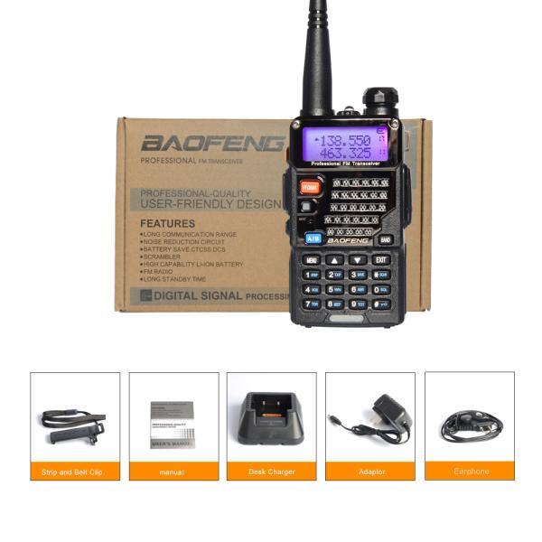 Two Way Dual Band Two Way Radio UV-5RE UHF+VHF 136-174MHz+400-520MHz Frequency