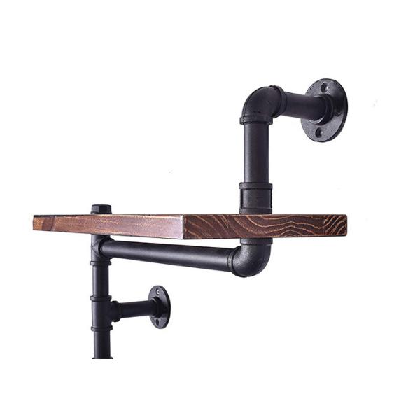 Wall Mounted Industrial Pipe Shelving Malleable Iron Plumbing Pipe Shelves Kits