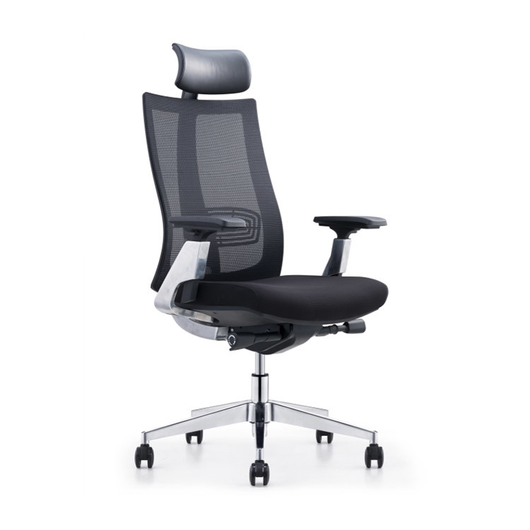 Quality Anti Vibration Black Mesh Desk Chair Modern With Adjustable Lumbar Support for sale