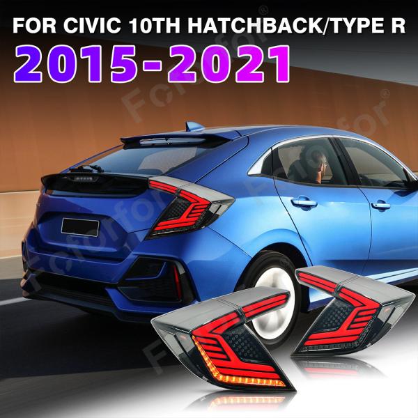 Car Tail Light2016-2021For Honda 10 Generation Civic 2 Compartment LED Tail Lamp Assembly Rotary Streaming Steering