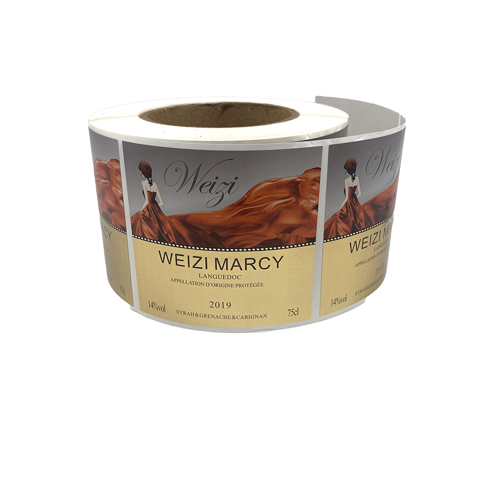 Buy cheap Textured Paper Wine Bottle Label Glossy / Matte Varnishing Customized product