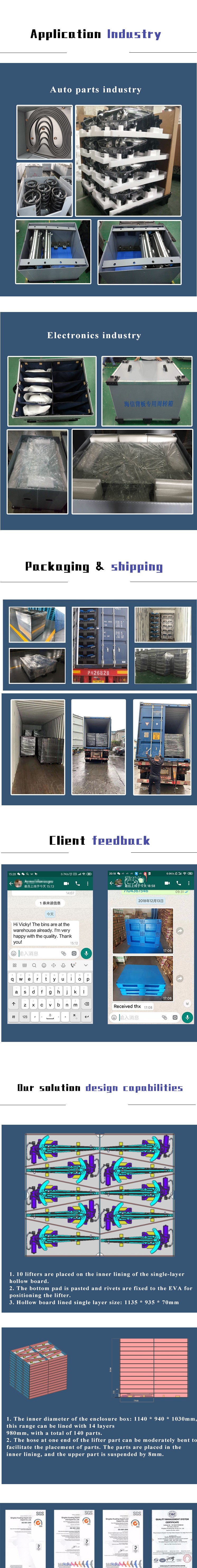 packaging automotive industry Customized Collapsible Corrugated Cardboard Box for autopack Plastic Sleeve