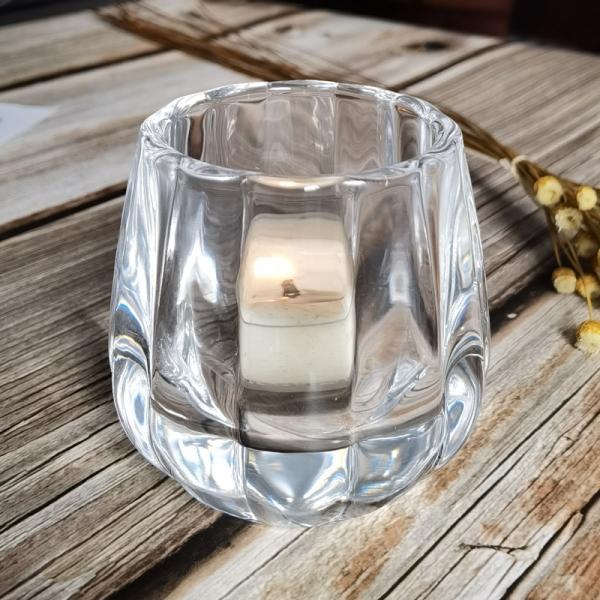Pumpkin Shaped Embossed Glass Candle Holders For Tealight
