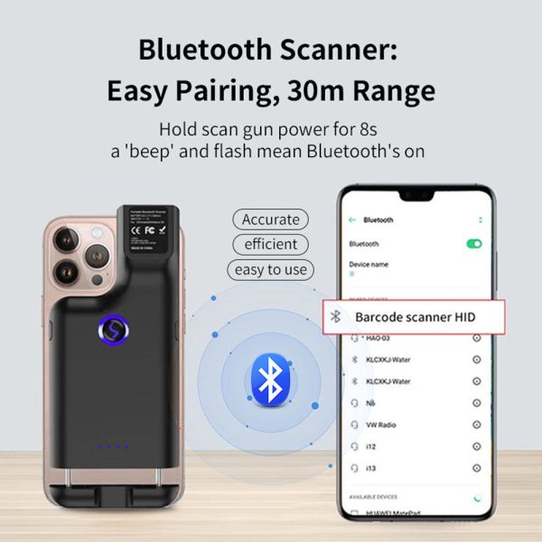 USB-C Barcode Scanner with Belt Strap Omnidirectional Backclip Scanner for Trolley & Logistics