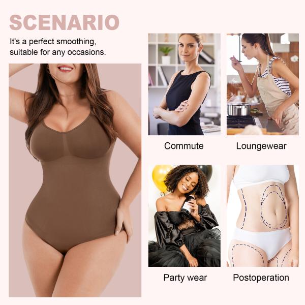 Seamless Tummy Control Thong Shapewear Bodysuit for Weight Loss 30% Spandex 70% Nylon