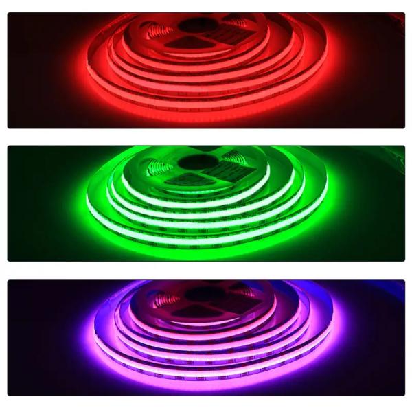 Indoor Home Lighting 12V 24V 576chips per Meter 8mm RGB LED COB Strip Light 5m 10m 50m