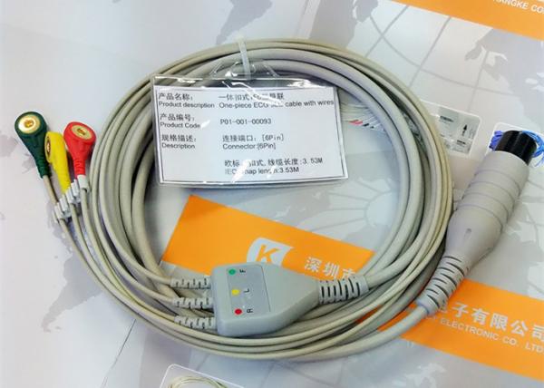 Quality 6 Pin Ecg Patient Cable Hospital Accessories Products Excellent Compatibility for sale