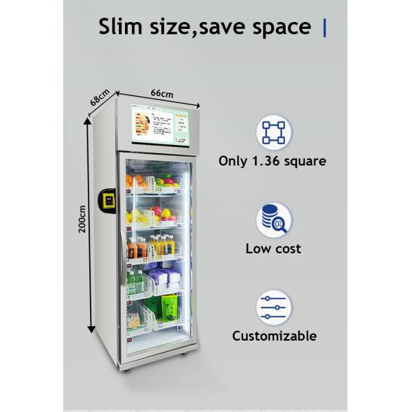 Micron Smart Vending Fresh Food Snack Drink Smart Fridge Vending Machine With Card Reader
