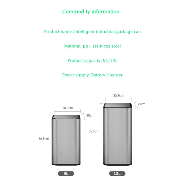 Customized Smart Home Trash Can Stainless Motion Sensor Trash Can