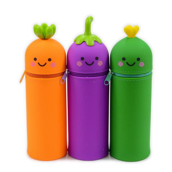 Silicone Retractable Pencil Case Cartoon Kawaii Expandable Stand School Stationery Box School Supplies Christmas Gifts