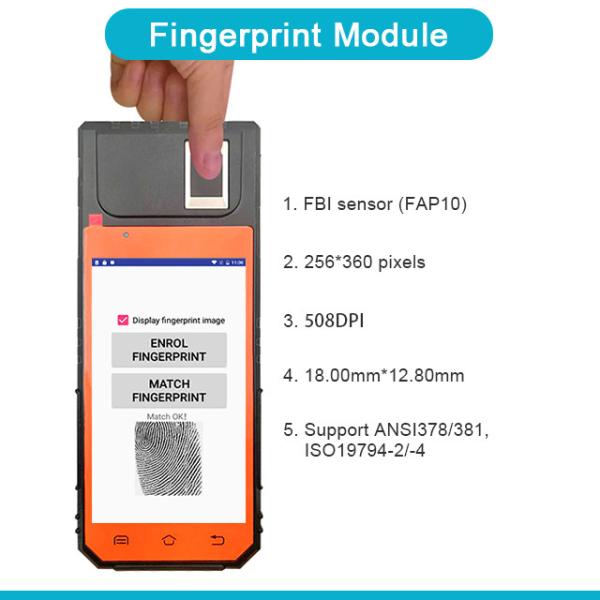 All in One Android 4G FBI Cerificated Fingerprint Scanner Mobile POS Terminal with POS System FP09