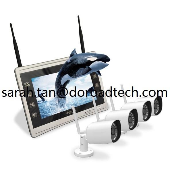 Quality Wireless Home Video Surveillance System Wifi IP Cameras & NVR with 11 Inch Screen for sale
