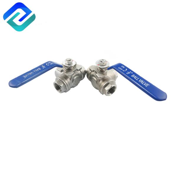 SS316 Full Bore Steel Fixed Three Way Casting Ball Valve