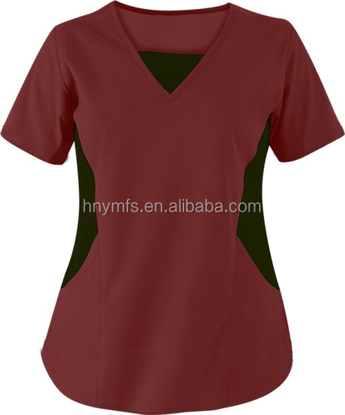 factory custom logo solid color made in china cheap medical hospital nursing beauty uniforms scrubs set