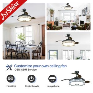 Ultra Quiet Music Invisible Ceiling Fan Chandelier Remote Control