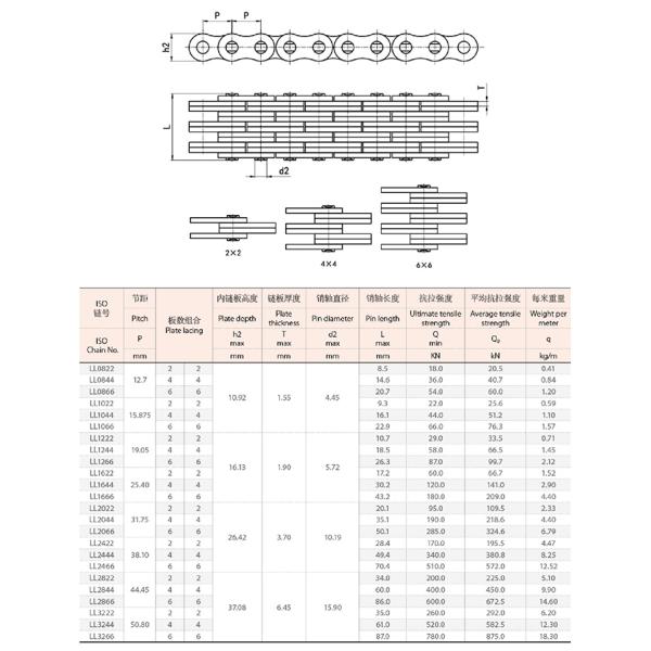 1 Years Warranty BL LL Series Forklift Leaf Chain