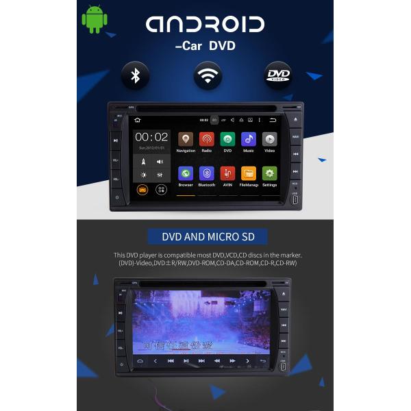 6.2 Inch Touch Screen Android 7.1 In Car Stereo Dvd Player With SD Card Port