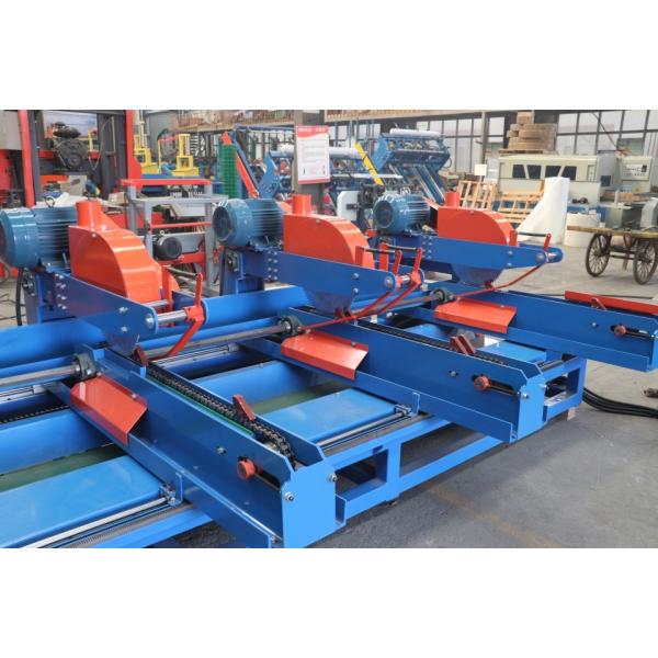 Double End Trim Saw Machine for Woodworking With Motor and Blade Components Horizontal Cutting