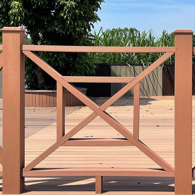 Outdoor Wood Plastic Composite Railing Recycled Balustrada WPC