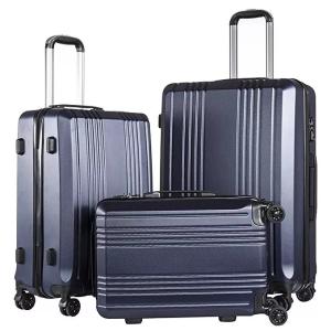 Buy cheap ABS Waterproof Travel Luggage Hardside Trolley Suitcase Double Zipper TSA Lock 4 Spinner Wheels product