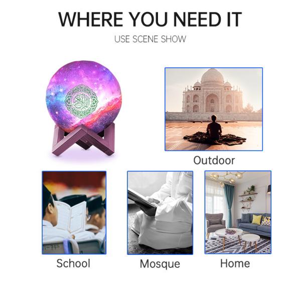 MP3 Audio FCC 15.5cm Quran Night Light Speaker For Muslim Believer