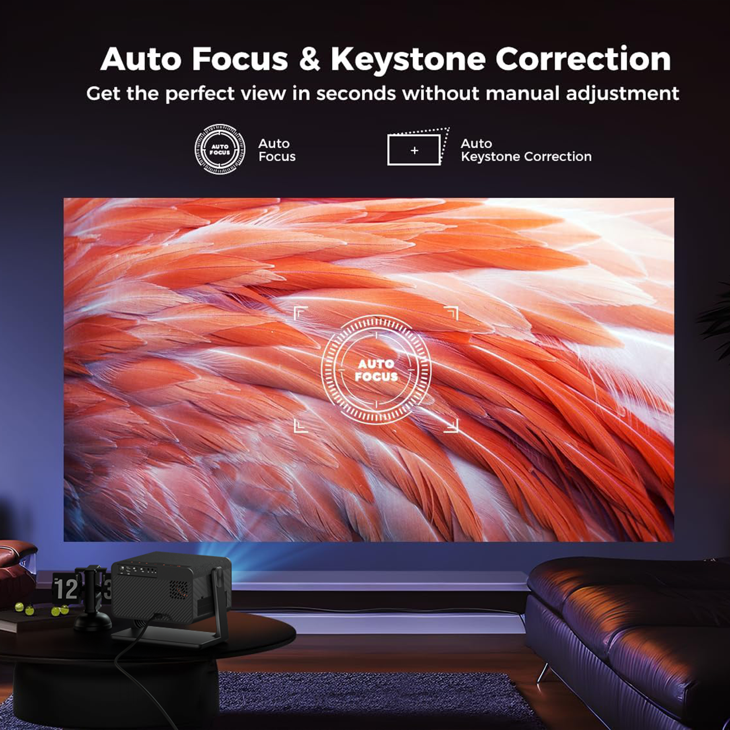 H3 4K Google TV Projector 600 ANSI Lumens Projector 1080P Official Netflix Rotating 360°