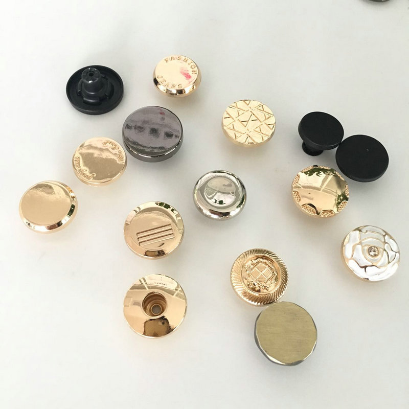 Factory directly New designs metal buttons Gold demin shank Zamak jeans button