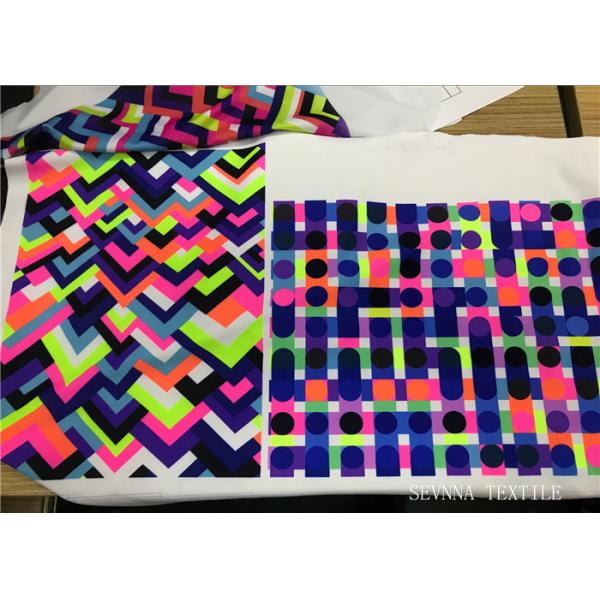 Warp Knitted Polyester Swimsuit Fabric , Colorblock Swimsuit Material Fabric
