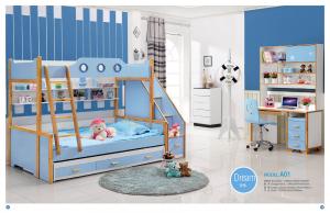 China latest wooden bed designs kids bunk bed bedroom furniture A01 on sale