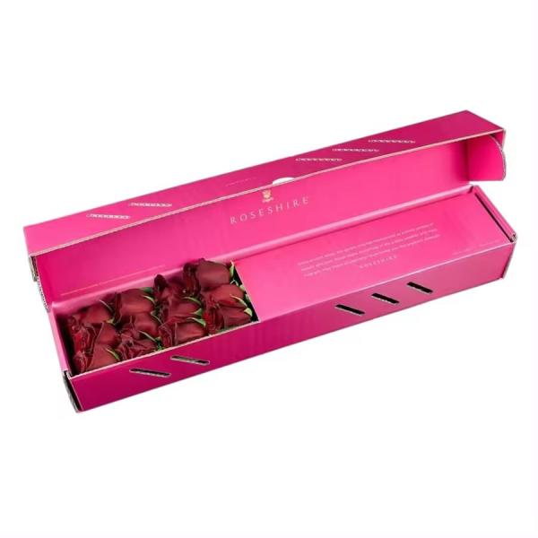 Corrugated Board Flower Packaging Box Recyclable Flower Shipping Boxes Foldable