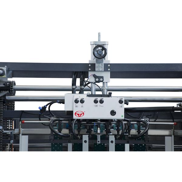 Detailed view of high-speed film lamination machine components and construction