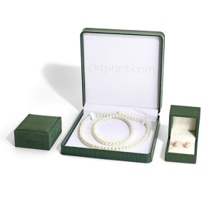 China Personalized Luxury Bracelet Earring Jewelry Packaging Box With Best Leather on sale