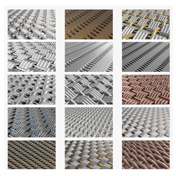 Stainless Steel Brass Metal Decorative Crimped Woven Wire Mesh For Cabinet Doors