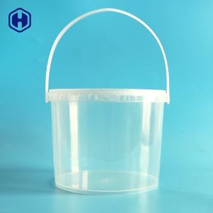 Buy cheap Single Handle Transparent Plastic Bucket PP Round Cover Yogurt Packing product