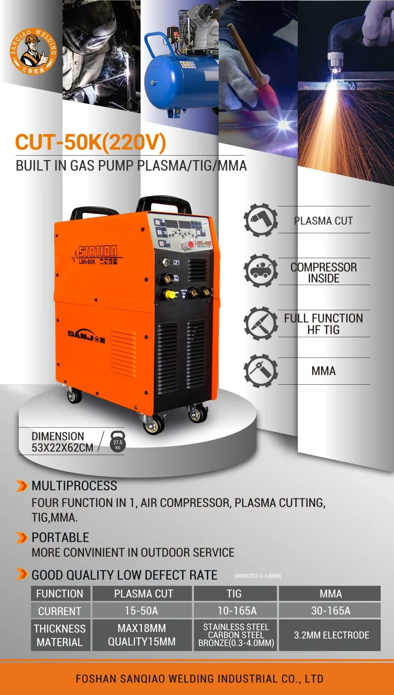 Multi Function MMA TIG Plasma Cutter With Air Compressor 1380W
