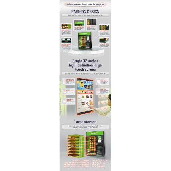 1.8kw Fresh Food Vending Machines , 200pcs piestro pizza vending machine