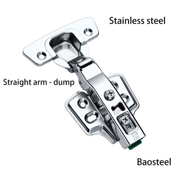 Frameless Hydraulic Concealed Hinges Stainless Steel Adjustable