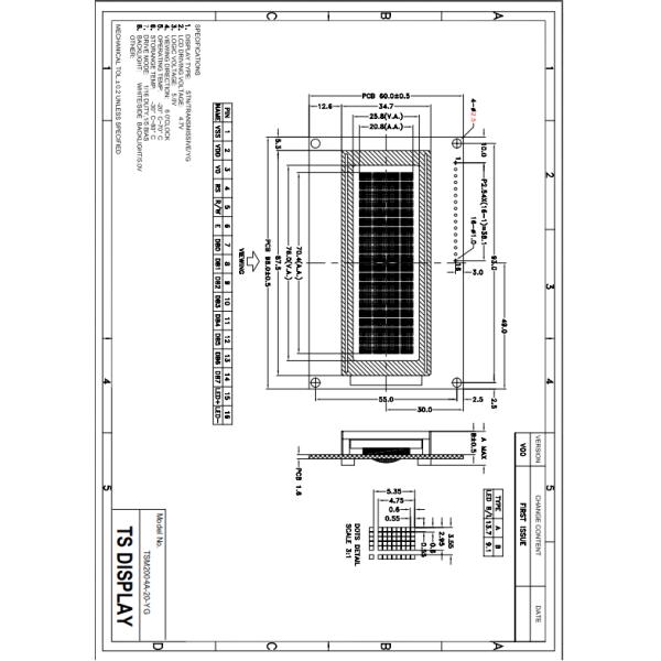 STN 20x4 Character LCD Module Monochrome Lcd Display Module