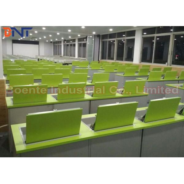 University Laboratory Computer LCD Monitor Lift , Tabletop Hidden Flip Up Box