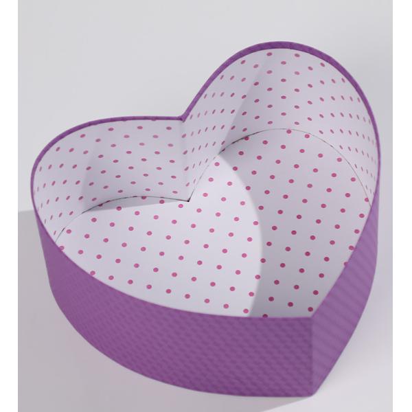 Heart Shaped Bow Knot Chocolate Paper Packaging Boxes Purple Color