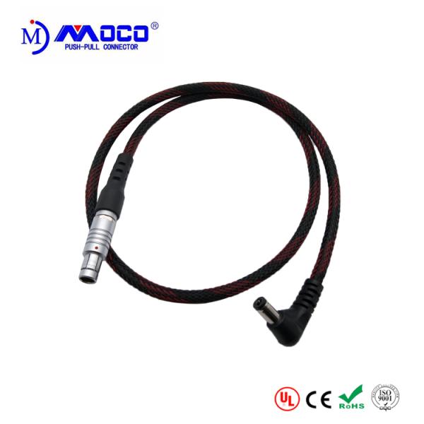 Fischer S 103 To Right Angle Male Dc Power Extension Cable / Power Cable Assemblies