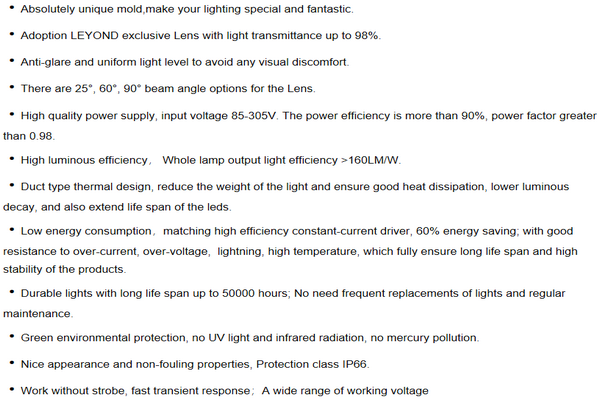 100-500W Modular LED Stadium Light LUXEON 5050 Chips 160lm/w IP66 90-260V AC