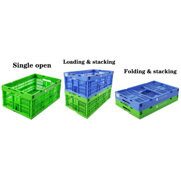 Large 45l Plastic Folding Crate For Fruits And Vegetables Turnover Basket Storage